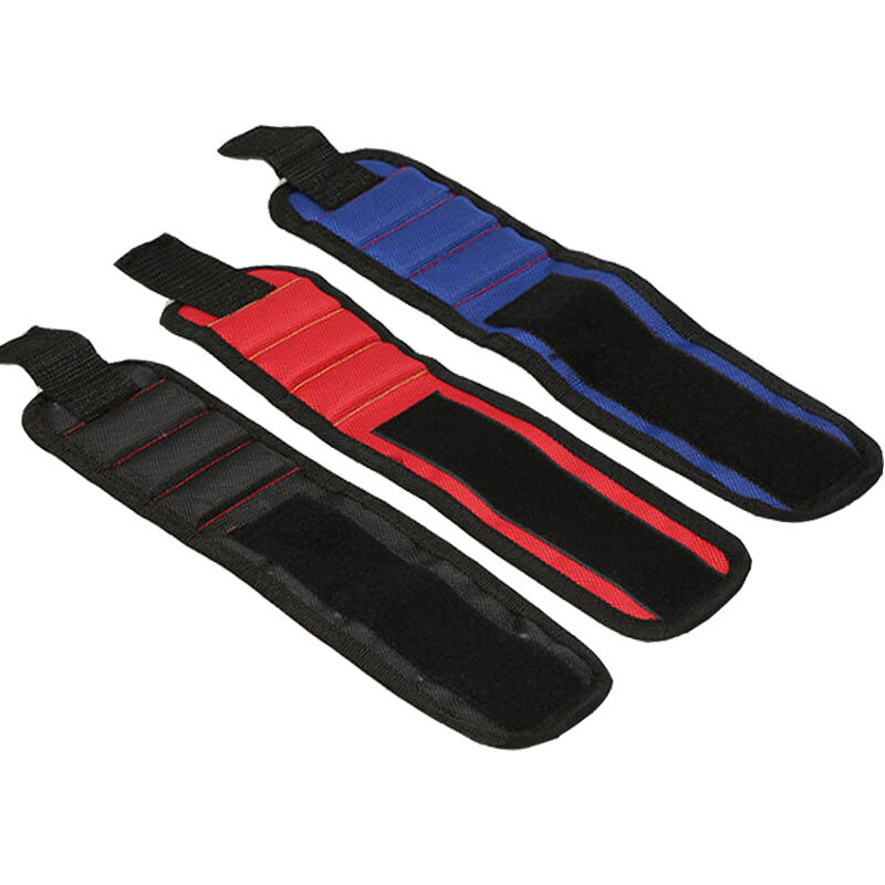 Bracelet magnétique en polyester, aimants de bain, sac portable, sac à outils d'électricien, vis, support de perceuse, ceinture à outils de réparation, 6 pièces
