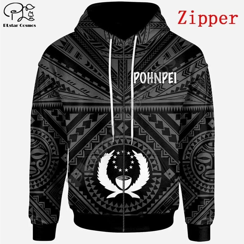 Plstar cosmos 3dprint pohnpei cultura polinésia tribo tartaruga tatuagem unissex harajuku engraçado streetwear zip Hoodies-e14