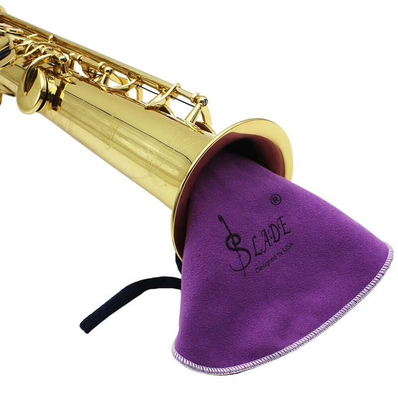 Saksofon kain pembersih aksesori alat musik Woodwind klarinet seruling Piccolo kain lap untuk tabung dalam 6 warna