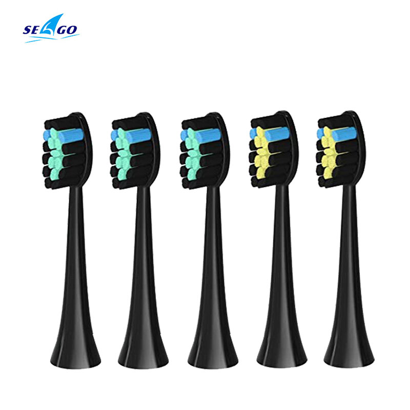 Seago Sonic Electric Toothbrush Heads Replacement 5pcs For SGAGO S2/SG972 YUNCHI Y7 Gum Health Whitening Brush Nozzles