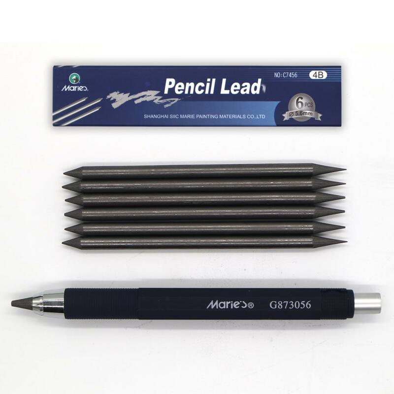 Conjunto de lápis automático para desenho do esboço mecânico, artista Art Supplies, 4B Pencil Lead, 5.6mm, 1Pc