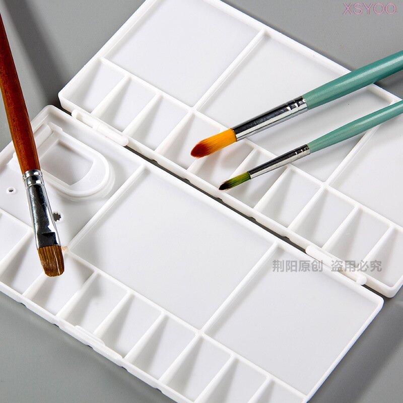YLOO 25 Grids Art Plastic Palette Empty Watercolor Paints Box Flip cover Palette For Art Gouache Acrylic Painting Art Supplies