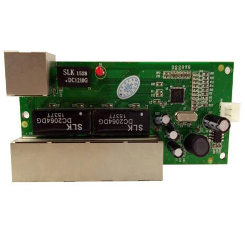 ANDDEAR-Interruptor de red mini de 5 puertos, interruptor de red de 10/100mbps, 5-12v de amplio voltaje de entrada, módulo inteligente ethernet pcb rj45 con led incorporado