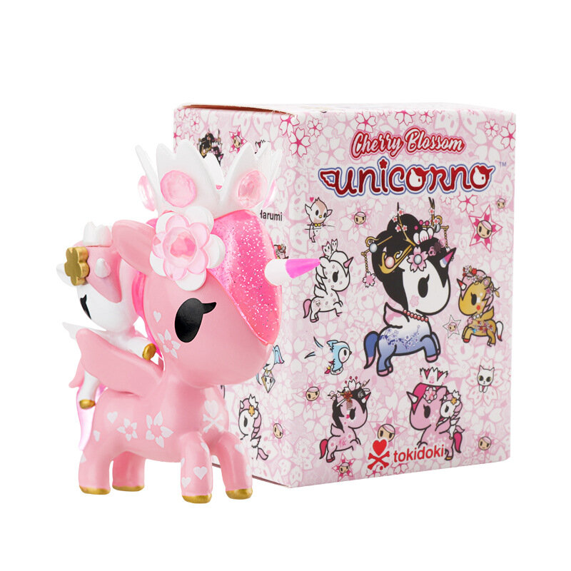 Kawaii กล่องตาบอดพิเศษ Tokidoki Unicorno Cherry Blossoms Unicorn ของเล่นน่ารักตุ๊กตาตาบอดของเล่น Anime Figures ของขวัญ