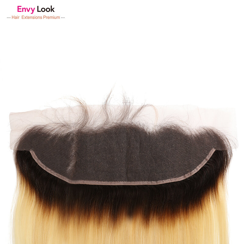 Envy Look Ombre 1b 613  4*13 Lace Frontal With Baby Hair Brazilian Human Machine Remy Hair Blonde Color For Black Woman Salon