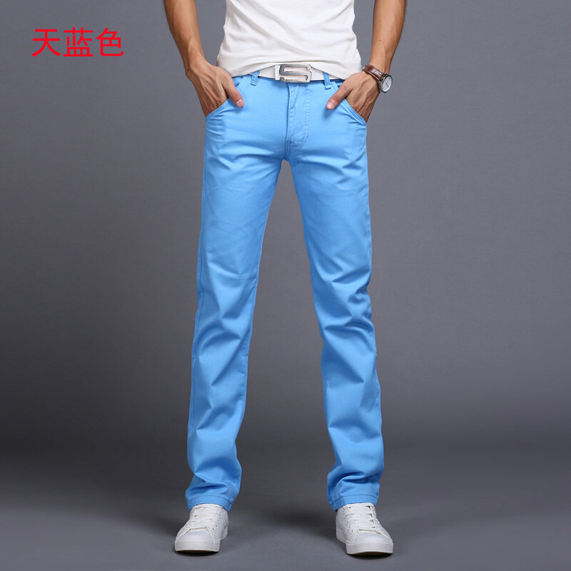 2024 Spring autumn New Casual Pants Men Cotton Slim Fit Chinos Fashion Trousers Male Brand Clothing 9 colors Plus Size 28-38
