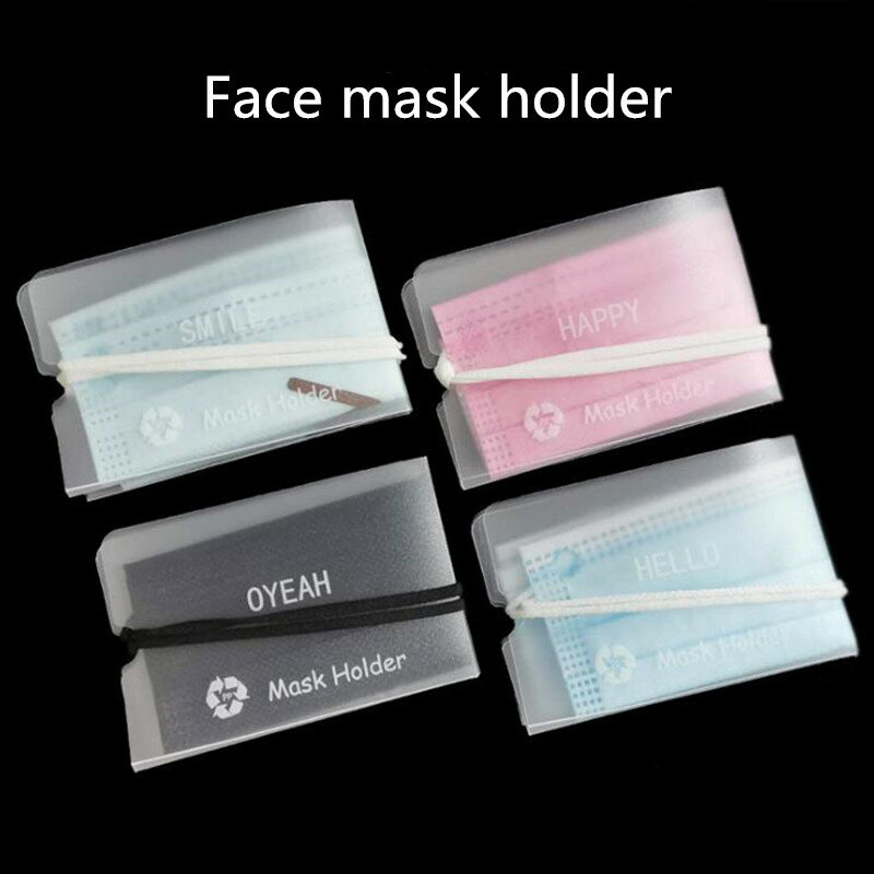 4pc 2020 new face mask holder cover bags protective case protection plastic sheet washable mask holder bag