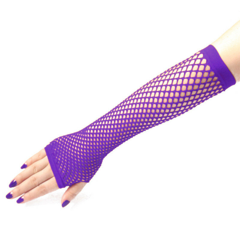 Women Fashion Neon Fishnet Fingerless Long Gloves Leg Arm Cuff Party Wear Fancy Dress for Womens Sexy Beautiful Arm Warmer