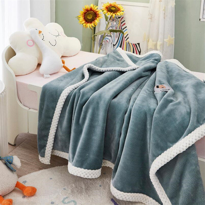 Couverture de couchage en velours laiteux pour enfants, 100x150cm, haute qualité, literie chaude en vison gaufré pour bébés