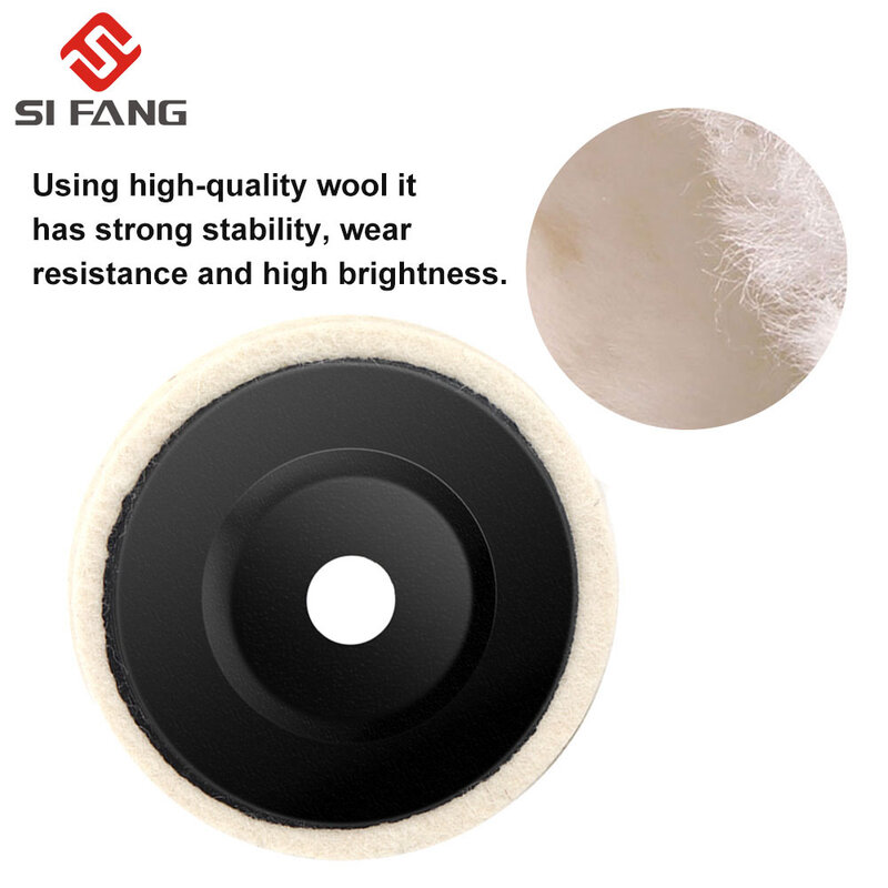 50mm/75mm lana lucidatura ruote lucidatura smerigliatrice angolare feltro disco di lucidatura per metallo marmo vetro ceramica 1 pz