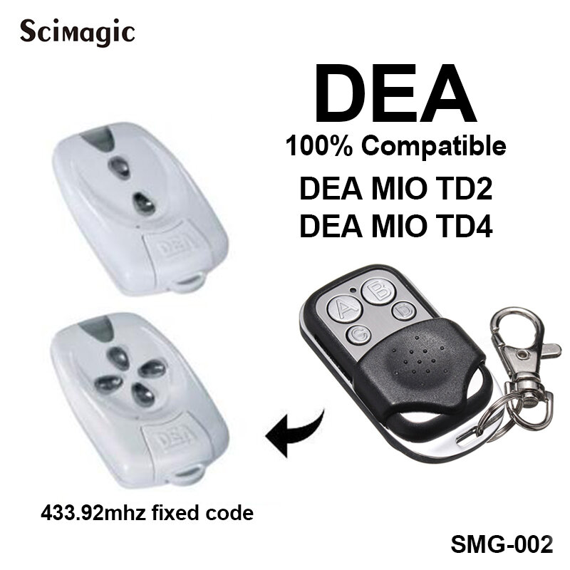 DEA 433-1 433-2 433-4 MIO TD2 MIO TD4 tor control garage tür fernbedienung ersatz DEA remote garage feste code 433,92 MHz
