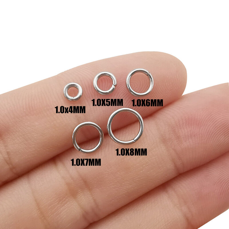 100Pcsแหวนสแตนเลสแยกแหวนตัวเชื่อมต่อสำหรับสร้อยคอสร้อยข้อมือเครื่องประดับทำ