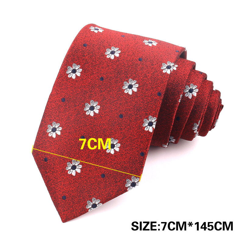 Gravata listrada clássica floral, gravata em poliéster para homens e mulheres, ternos de negócios, casamento, gravatas finas para adultos