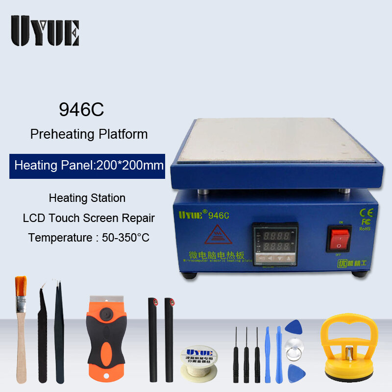 UYUE 946C нагревательная станция электронная нагревательная пластина для обслуживания предварительного нагрева платформы для BGA PCB SMD Ремонт с...