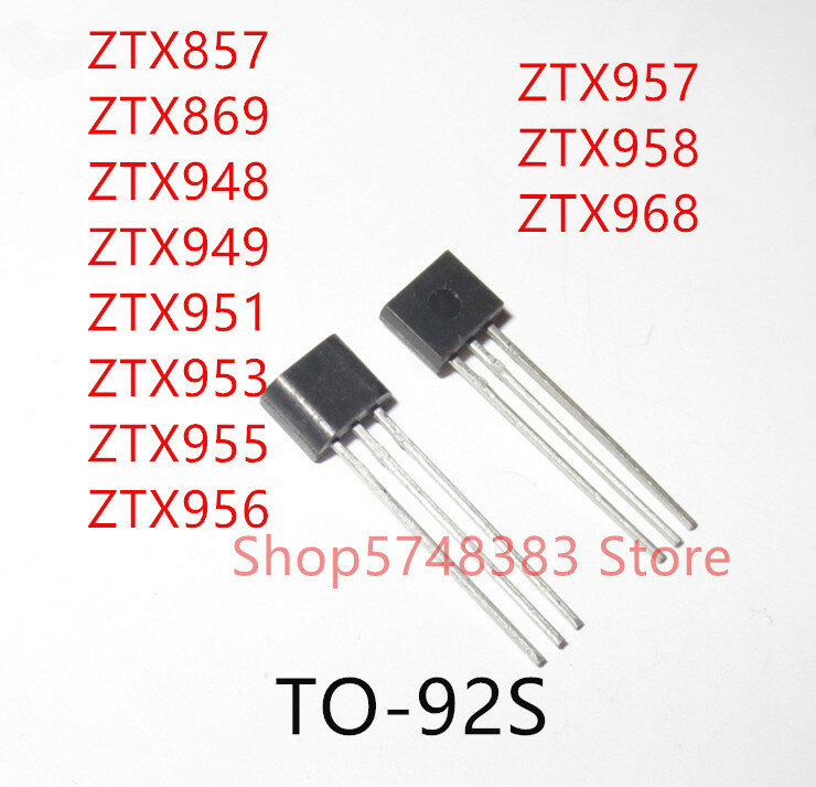 10 個ZTX857 ZTX869 ZTX948 ZTX949 ZTX951 ZTX953 ZTX955 ZTX956 ZTX957 ZTX958 ZTX968 TO-92S