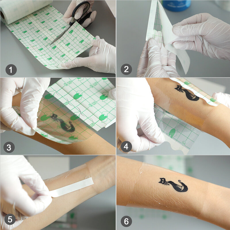 15*10cm tatuagem atadura rolo adesivos à prova dwaterproof água respirável tatuagem filme do plutônio tatuagem aftercare para tatuagem que cura acessórios da tatuagem