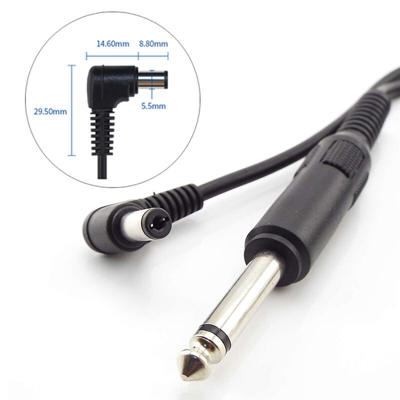 1x6.5mm para cabo de alimentação dc cabo de alimentação suave adaptador de conexão de áudio 6.5mm dc para tatuagem máquina microfone guitarra acessórios