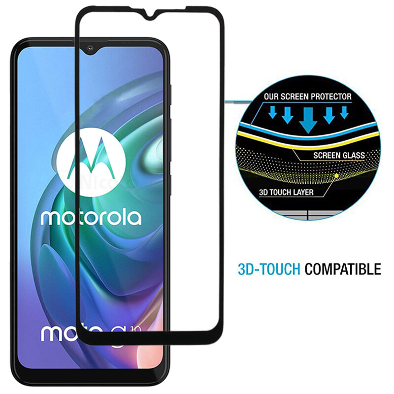 Vidrio Protector templado para Motorola Moto G10 G30 G50 G9 Plus Play Moto One Vision Action Hyper E7Plus E 2020, Protector de pantalla