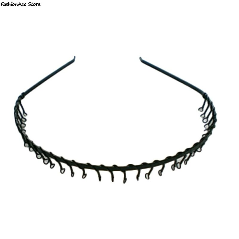 Diadema ondulada negra para hombres y mujeres, 1 piezas, diadema para lavar, Scrunchy, herramientas de peinado, accesorios para el cabello, bandas de Aro para la cabeza