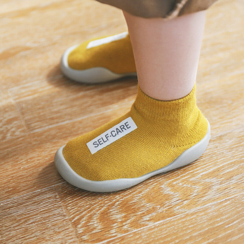 Sapatos descalços de borracha macia antiderrapante para bebês meninos e meninas, botas casuais de malha, sapatos First Walker para crianças, infantil, criança