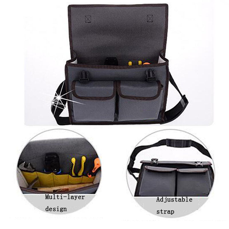 Multifunctional One-Shoulder Thickened Hardware Tool Kit Repair And Wear-Resistant Tool Kit Canvas Bag Electrician Bag