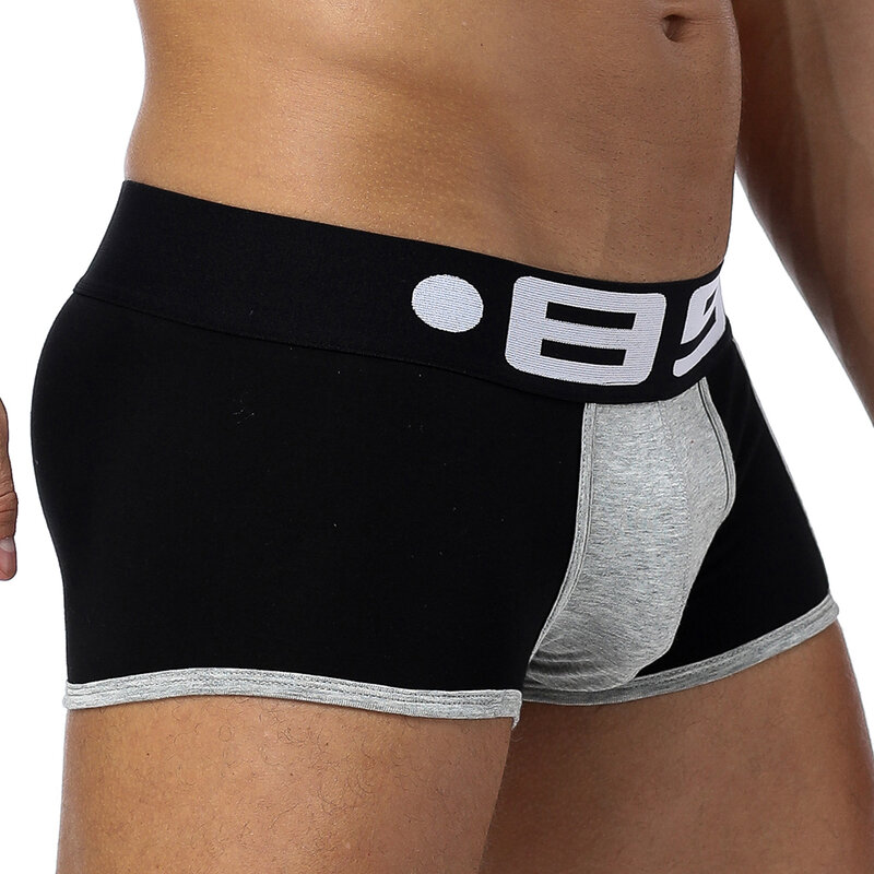 BS-Boxershorts de algodão confortáveis para homens, roupas íntimas, calcinhas, gay, sexy, 5 cores, frete grátis