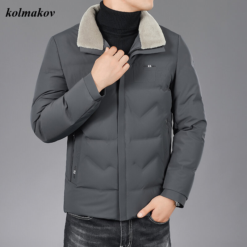 Abrigo de invierno para hombre, abrigo cálido con cuello vuelto, informal, con cremalleras, de lana, M-4XL