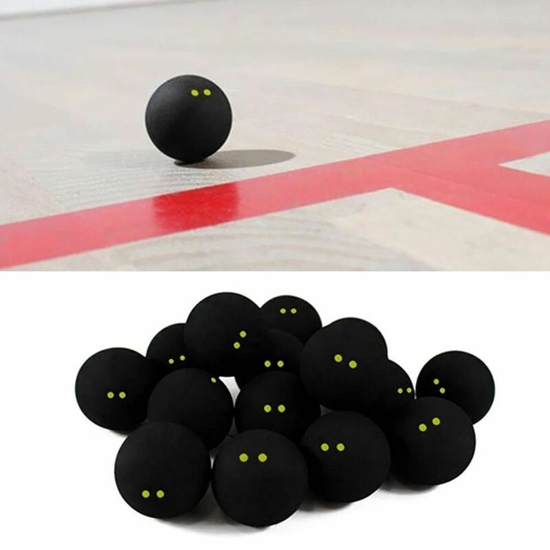 1Pc Squash Ball Two-Yellow Dots Low Speed Sports Rubber Balls Professional Training Competition Squash Ball Player Training Tool