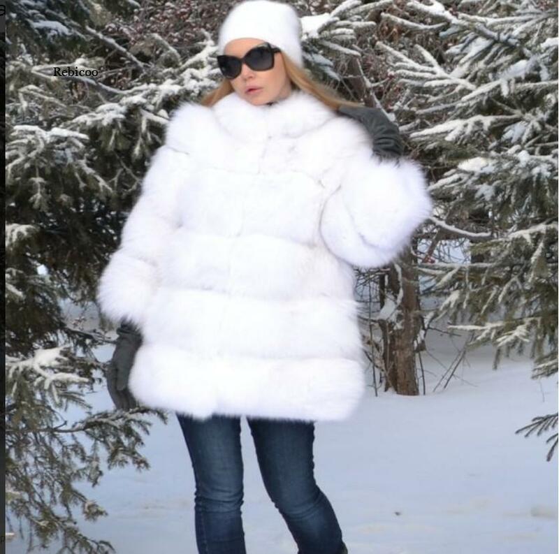 Gruby z kapturem ciepły płaszcz ze sztucznego futra z długim rękawem futrzany długi płaszcz moda zimowa damskie sztuczne futro płaszcz ze sztucznego futra odzieży wierzchniej płaszcz