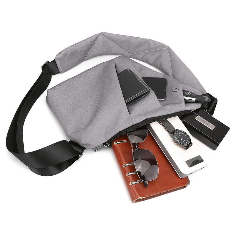 Мужская нагрудная сумка с защитой от кражи, однотонная Сумочка для пистолета, Женский дорожный мессенджер через плечо