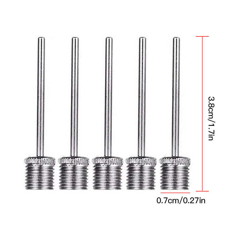 5 Pieces Inflating Pump Needle Stainless Professional Air Valves Adaptor Universal Pump Pins Soccer Volleyballs Tools