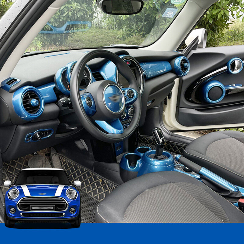Naklejka na kierownicę samochodu dekoracja do wylotu powietrza Shell dla BMW MINI COOPER F55 F56 F57 pokrywa deski rozdzielczej okno podnośnik rama stylizacja