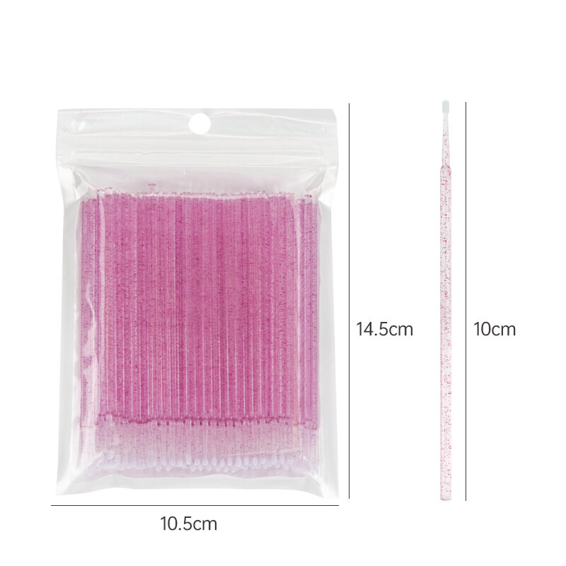 100 pcs/Bag Descartável Micro Escova Cílios Extensão Individual Lash Removendo Swab Crystal Stick Cotton Buds Para A Limpeza Da Orelha