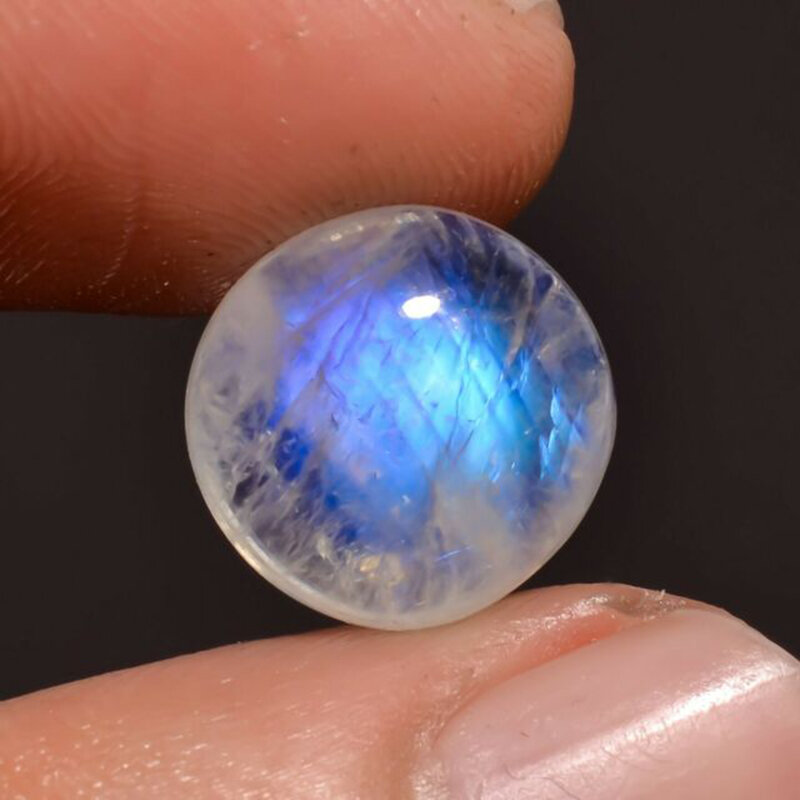 Loose Gemstone Moonstone Blue Round Loose Gemstone0.15g Natural Gemstone