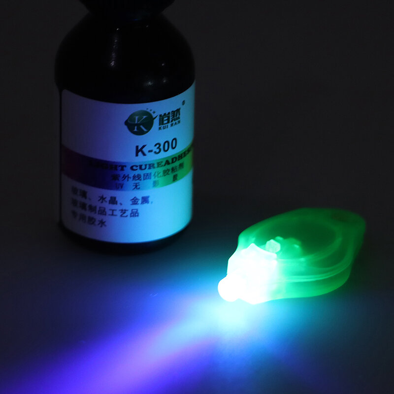 Kafuter-adhesivo de curado UV, K-300 transparente de cristal y vidrio con linterna UV, 10ml, novedad