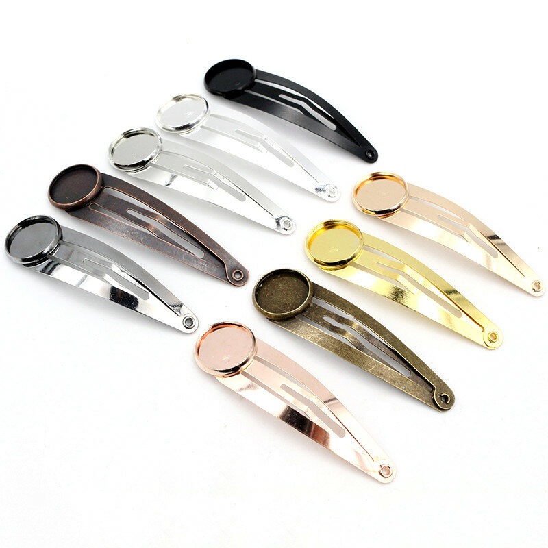12mm 20mm 10pcs High Quality Classic 8 Colors Plated Copper Material Hairpin Hair Clips Hairpin Base Setting Cabochon Cameo base
