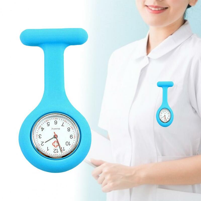 여성용 실리콘 간호사 시계, 쿼츠 무브먼트 포켓 시계 브로치, 가슴 시계