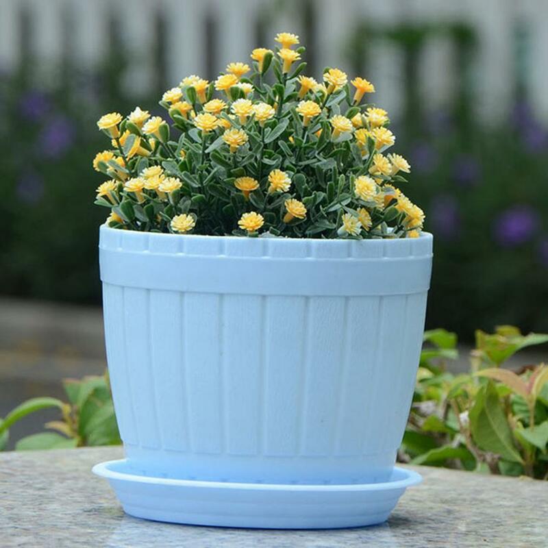 Blumentopf Keramik-wie Blume Sukkulente Topf Pflanzung Halter Blumentopf mit Tablett Garten Töpfe Pflanzer Garten Liefert