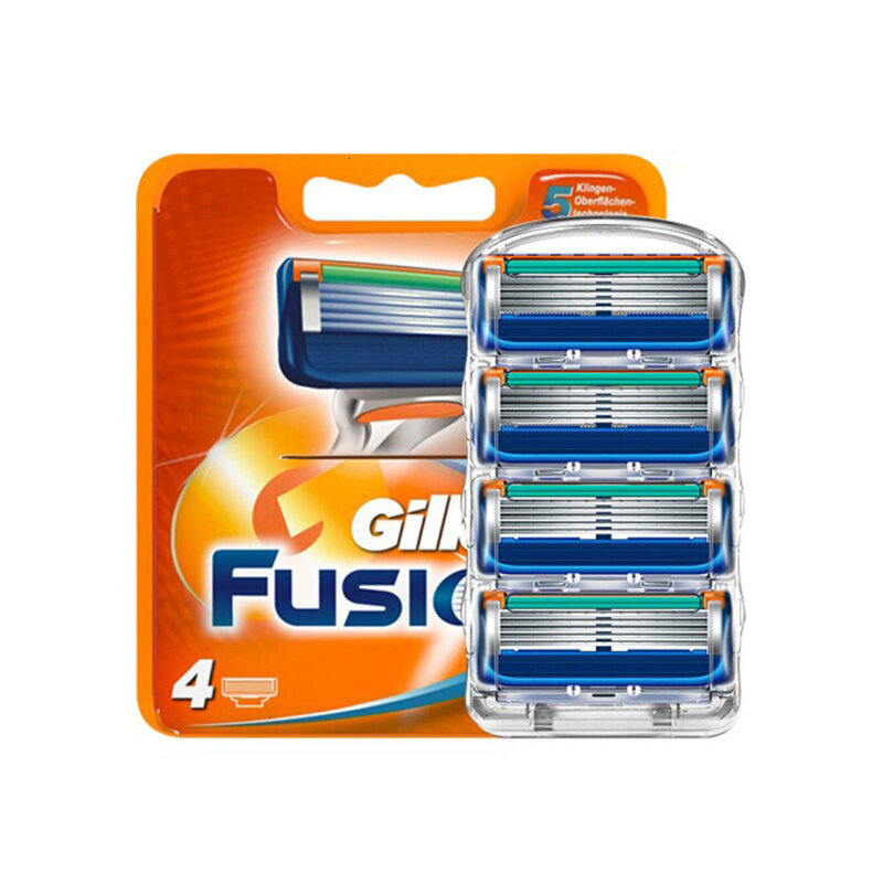 4 Pz/pacco lame di Rasoio per Gillette Fusion per la rasatura Manuale rasoio lame cinque Strati In acciaio inox