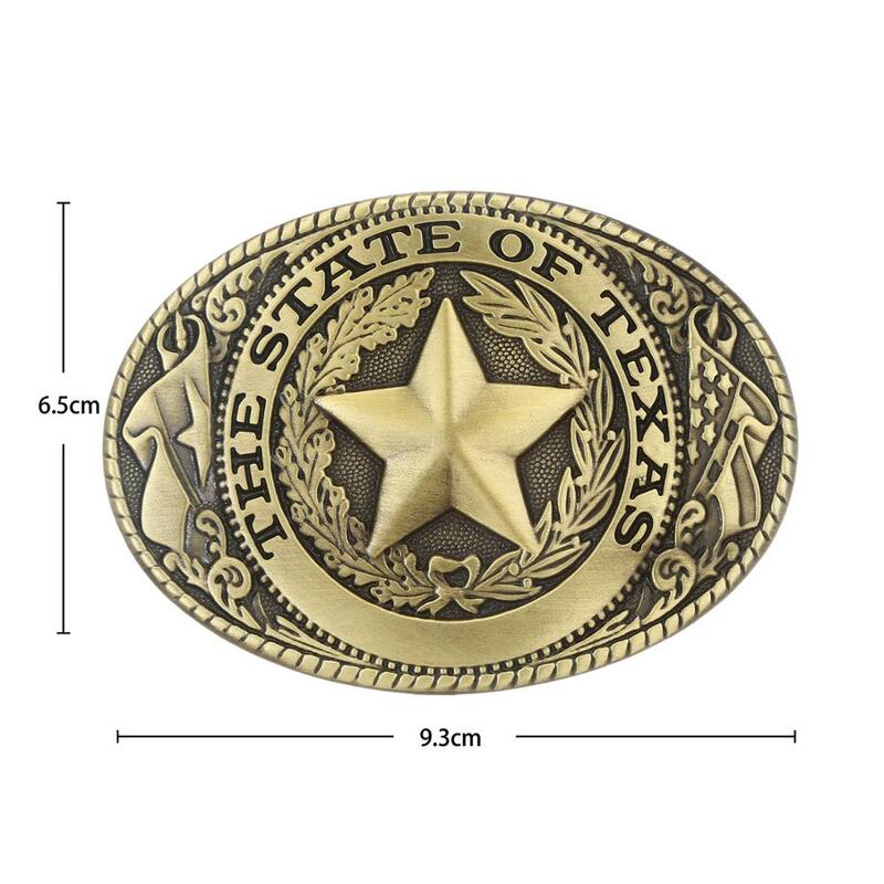 Jean occidental rétro doré à boucle cinq étoiles, avec accessoires adaptés à une ceinture de 4CM