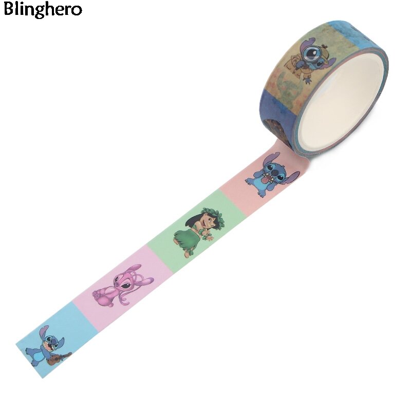 Cinta adhesiva Washi Tap 15mm X 5m de dibujos animados Blinghero, pegatinas adhesivas decorativas para papelería, calcomanías bonitas BH0012