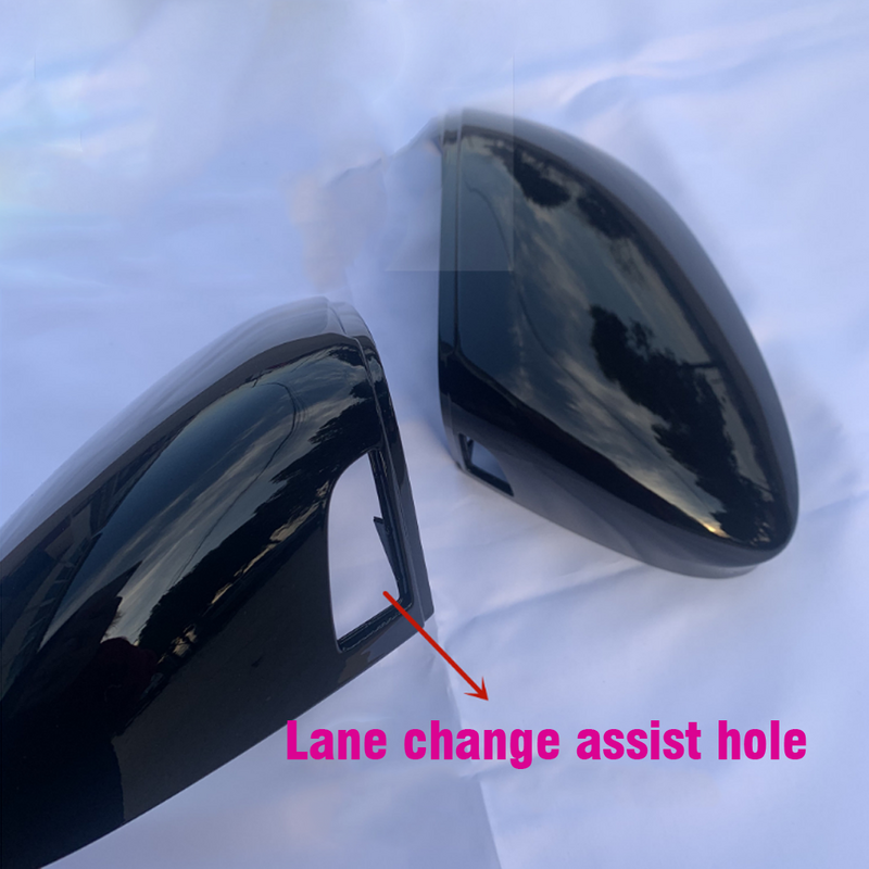 Sarung pelindung kaca spion, untuk VW Golf 8 MK8 2020 2021 penutup karbon terlihat hitam terang