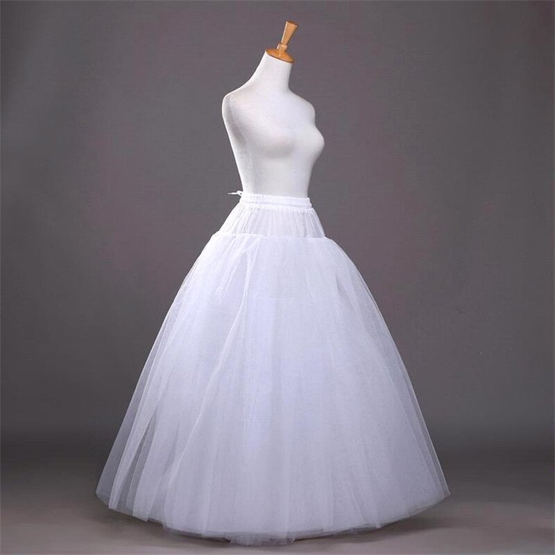 Nuoxiang-anágua branca barata, acessórios do casamento, vestido de baile, tule, sem cintura, cintura ajustável, 2023