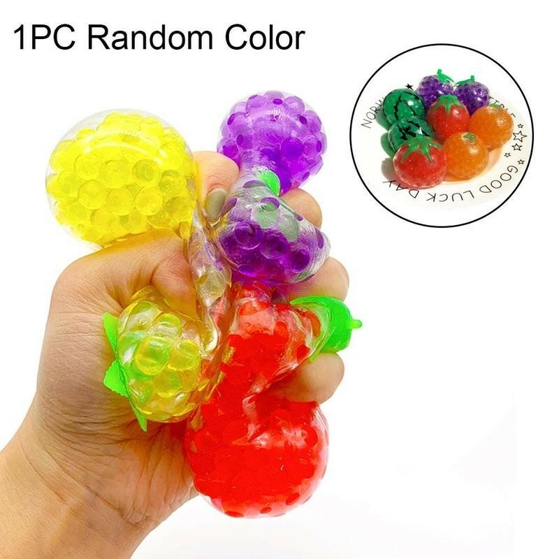 ผลไม้ที่มีสีสัน Ball ของเล่นของเล่น Squishy Squeeze Relief Anti-Stress เด็กตลก Prank Jokes สำหรับของขวัญผู้ใหญ่ Decompression