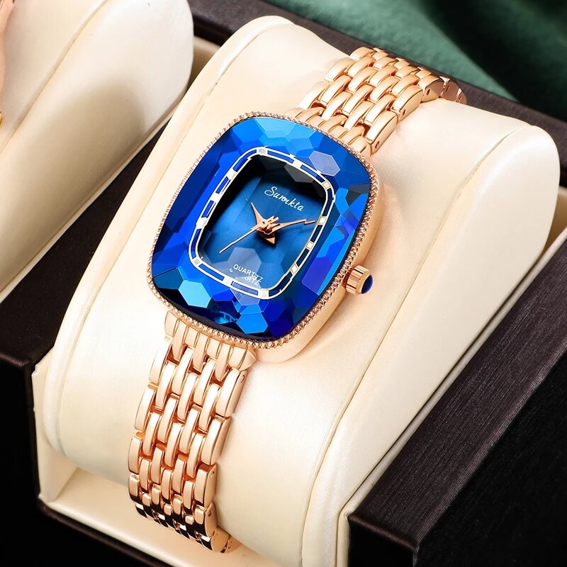 Marca de luxo feminina relógio de pulso de quartzo, moda relógios para mulheres, pulseira relógio feminino, caixa incluída, 2023