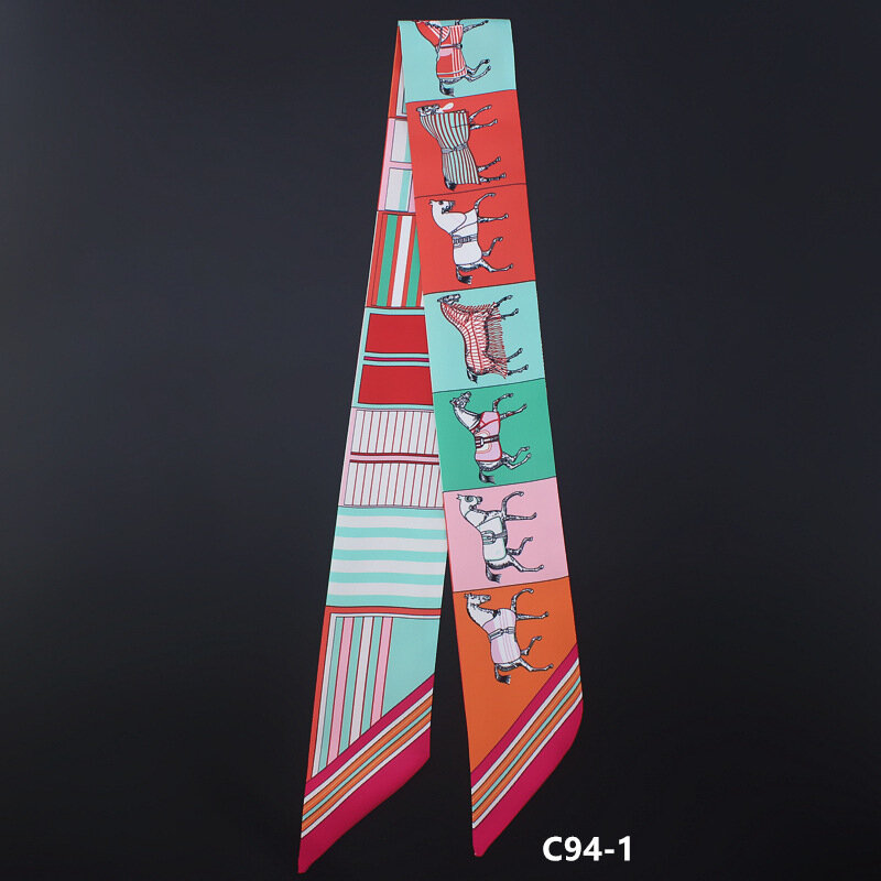 女性用シルクスカーフ,スカーフ,ショール,ヘアバンド,プリント付きの小さなスカーフ,新しいコレクション2022