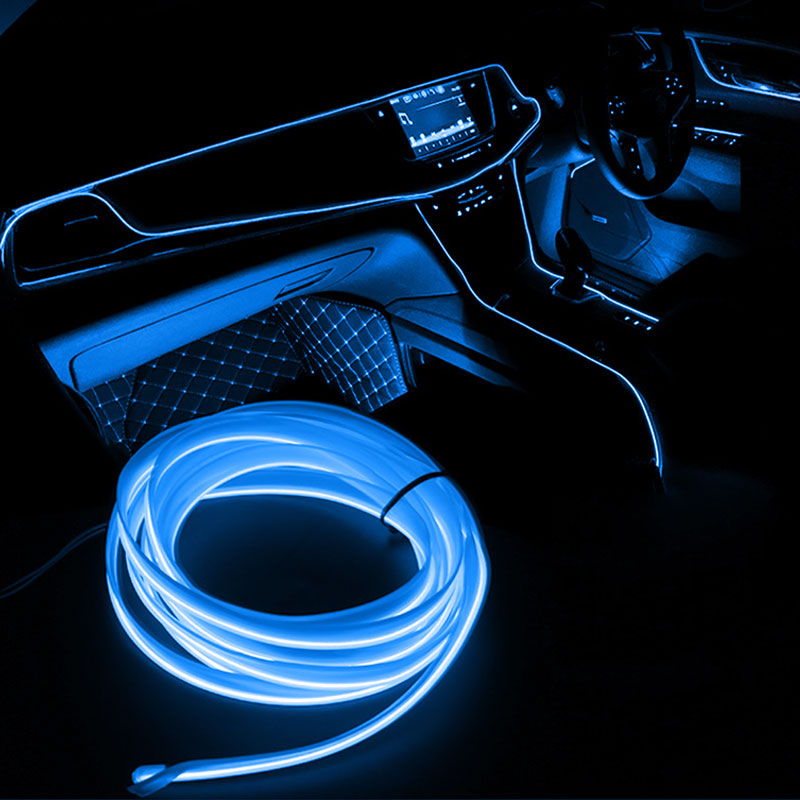1M/2M/3M/5M interni Auto Led lampada decorativa cablaggio striscia al Neon per Auto fai da te flessibile luce ambientale USB Party Atmosphere Diode