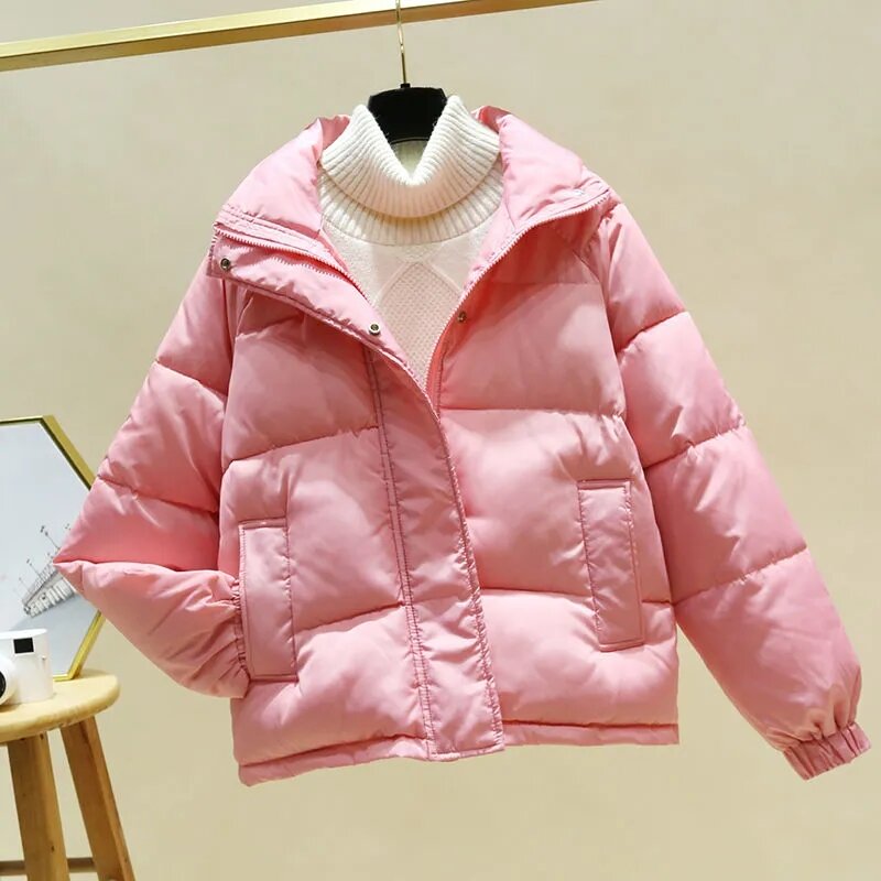 2021 novo estilo acolchoado jaqueta feminina solto inverno grosso roupas de inverno jaqueta feminina curto acolchoado