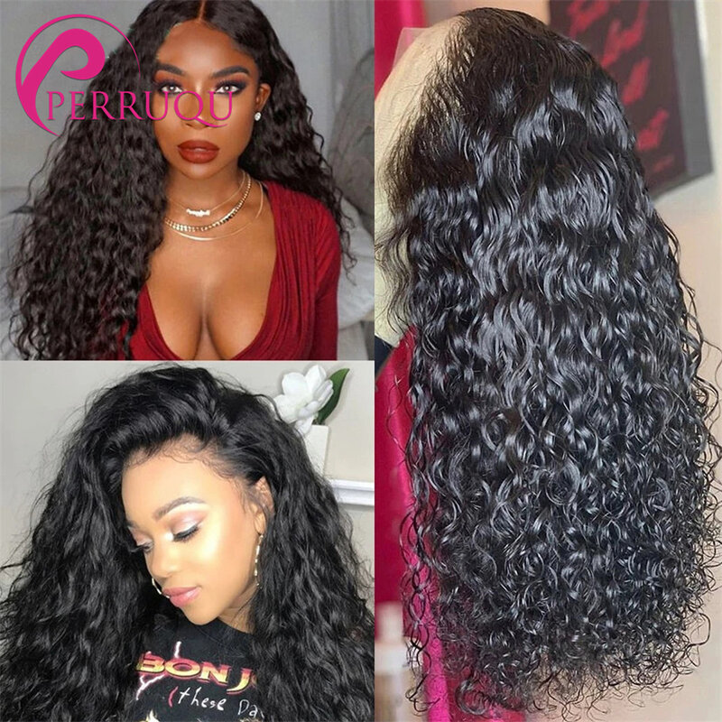 Water Wave Lace Front Wig 13X6 HD Lace Frontal Wig Curly Human Hair Wigs For Women 30 40 Inch 인모 가발 5x5 6x6 Closure Wig