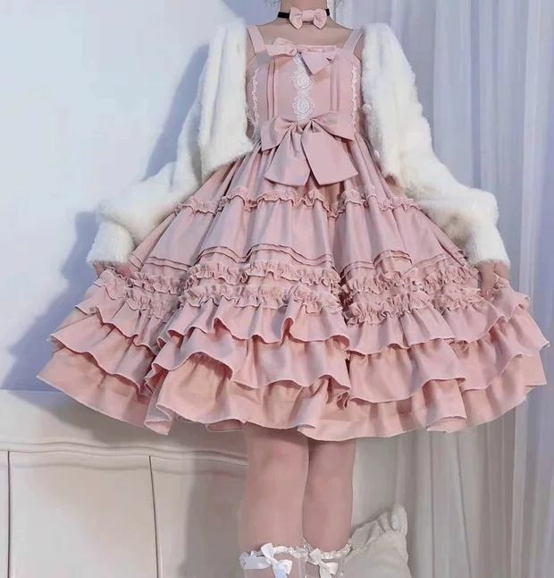 Süße Lolita Jsk Kleid Berlin Mädchen Kawaii Vintage Kuchen Kleid Nette Prinzessin Tee Party Hosenträger kleid